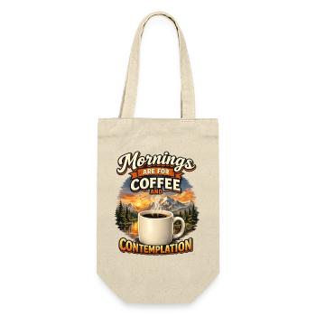 Mornings are for Coffee - Kaffee Liebhaber - Geschenkbeutel für Flaschen - Natur - Vorne