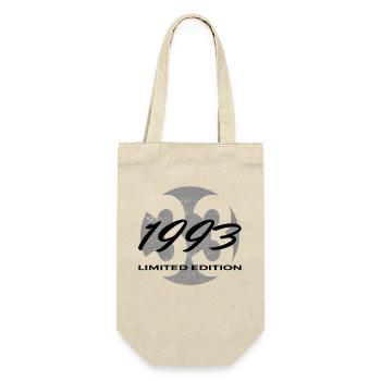 33. Geburtstag 1993 Geschenk für Männer und Frauen - Geschenkbeutel für Flaschen - Natur - Vorne