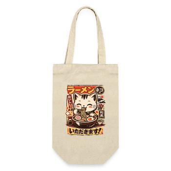 Kawaii Katze | Ramen | Nudelsuppe | Fast Food - Geschenkbeutel für Flaschen - Natur - Vorne