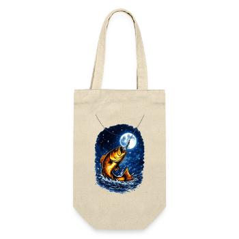 Pêche nocturne sous une pleine lune – poisson à l’hameçon - Sac à bouteille - nature - Devant