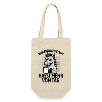 Unicorn - If you get up early, you hate more of the day - Gift Bag for Bottles - nature - Front