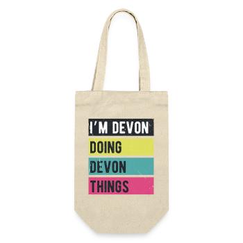 I’m Devon Doing Devon Things Retro Colors - Gift Bag for Bottles - nature - Front