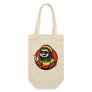 Reggae Faultier mit Sonnenbrille - Geschenkbeutel für Flaschen - Natur - Vorne