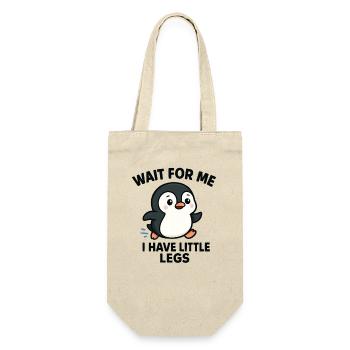 Pinguin Spruch Humor Meme Lustig Geschenkidee - Geschenkbeutel für Flaschen - Natur - Vorne