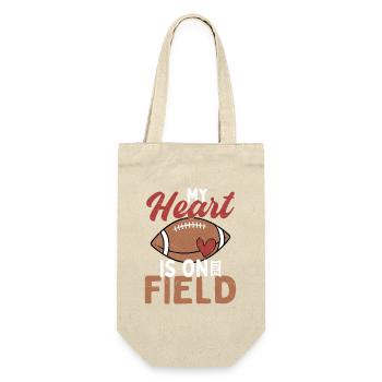 My Heart Is On The Field Season Football Player - Geschenkbeutel für Flaschen - Natur - Vorne