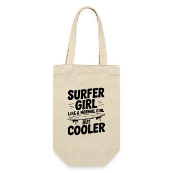 Surfer-Girl wie ein normales Mädchen, aber cooler - Geschenkbeutel für Flaschen - Natur - Vorne