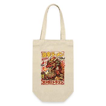 Drachen | Ramen | Nudelsuppe | extra scharf - Geschenkbeutel für Flaschen - Natur - Vorne