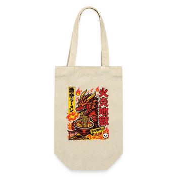 Drachen | Ramen | Nudelsuppe | extra scharf - Geschenkbeutel für Flaschen - Natur - Vorne