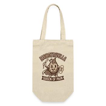 Menstruella Queen of Pain – Vintage 30s Cartoon - Geschenkbeutel für Flaschen - Natur - Vorne
