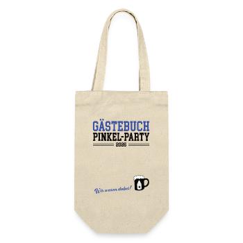 Babypinkeln Gästebuch Babyparty Babybier 2026 - Geschenkbeutel für Flaschen - Natur - Vorne