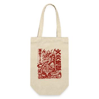 Drachen | Ramen | Nudelsuppe | extra scharf - Geschenkbeutel für Flaschen - Natur - Vorne