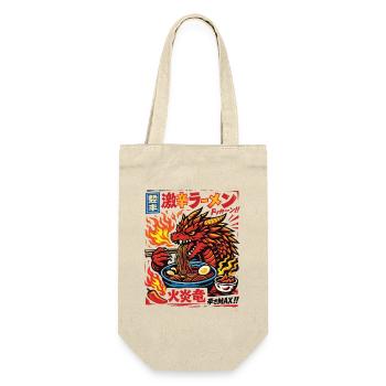 Drachen | Ramen | Nudelsuppe | extra scharf - Geschenkbeutel für Flaschen - Natur - Vorne