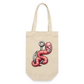 Ver en colère sur le crochet – Dessin de dessin animé - Sac à bouteille - nature - Devant