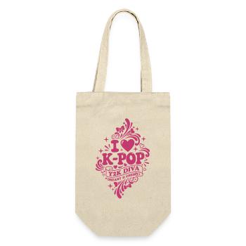 I Love K-Pop Y2K Diva Dreamy And Cheeky Korean - Gift Bag for Bottles - nature - Front