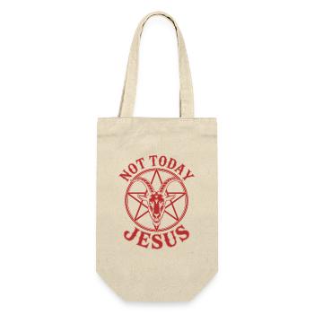 Nicht heute Jesus-Ziegen-Pentagramm - Geschenkbeutel für Flaschen - Natur - Vorne