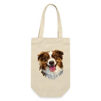 Australian Shepherd – Geometric Dog Art Design - Gift Bag for Bottles - nature - Front