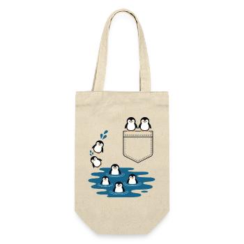 Penguin Jump Into The Water Pocket Design - Gift Bag for Bottles - nature - Front