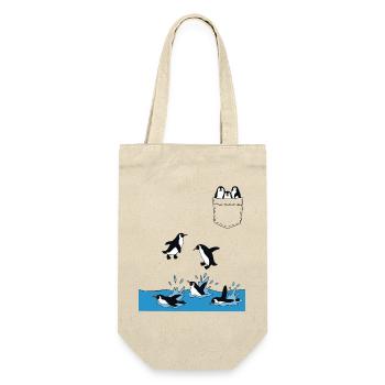 Penguin Jump Into The Water Pocket Design - Gift Bag for Bottles - nature - Front