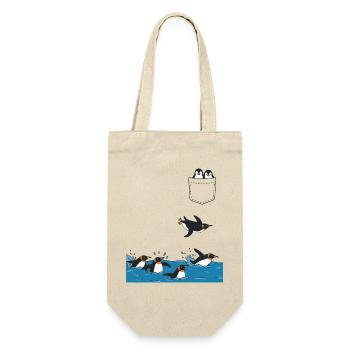 Penguin Jump Into The Water Pocket Design - Gift Bag for Bottles - nature - Front