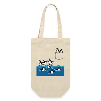 Penguin Jump Into The Water Pocket Design - Gift Bag for Bottles - nature - Front