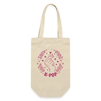 K-Pop Finger Herz Koreanische Musik Niedliche K-Pop Liebe - Geschenkbeutel für Flaschen - Natur - Vorne