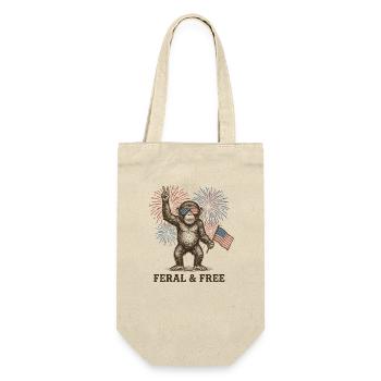 Wilder und freier Affe – Lustige patriotische Bild - Geschenkbeutel für Flaschen - Natur - Vorne
