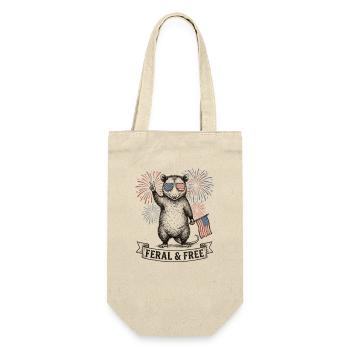 Wildes und freies Opossum – Lustiges patriotisches - Geschenkbeutel für Flaschen - Natur - Vorne