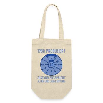 1988 Born 40th Birthday Car Tuning - Gift Bag for Bottles - nature - Front