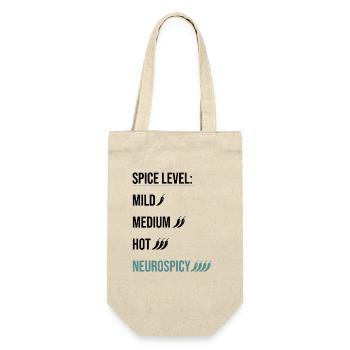 Spice Level Neurospicy - Neurodivergent Humor - Geschenkbeutel für Flaschen - Natur - Vorne