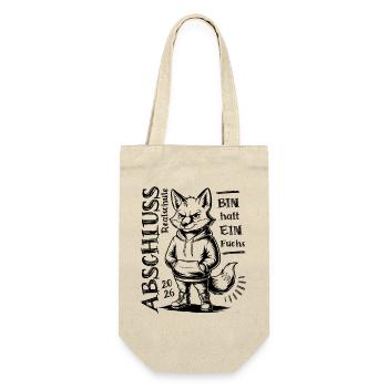 Realschule Abschluss 2026 - Bin halt ein Fuchs - Geschenkbeutel für Flaschen - Natur - Vorne