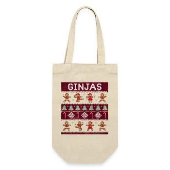 Ginjas Lebkuchen-Weihnachtspullover - Geschenkbeutel für Flaschen - Natur - Vorne