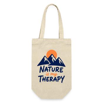Nature is my Therapy Mountains for Hikers - Gift Bag for Bottles - nature - Front