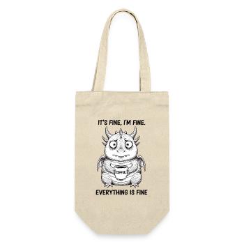 Its Fine Im Fine Coffee Dragon Humor - Geschenkbeutel für Flaschen - Natur - Vorne