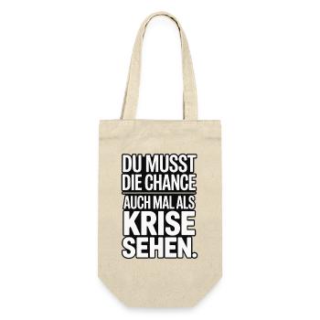 Opportunity as Crisis Saying Design - Gift Bag for Bottles - nature - Front