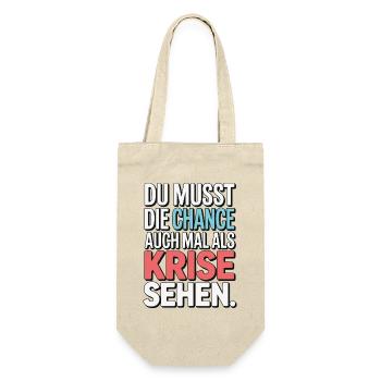 Opportunity as Crisis Saying Design - Gift Bag for Bottles - nature - Front