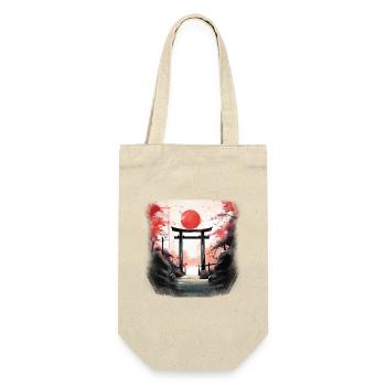 Red Torii on Autumn Trail - Gift Bag for Bottles - nature - Front