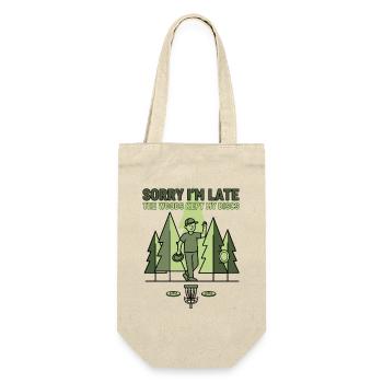 Sorry Im Late The Woods Kept My Discs Disc Golf - Gift Bag for Bottles - nature - Front