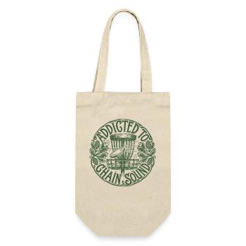 Süchtig nach Kettensound Discgolf Discgolfer - Geschenkbeutel für Flaschen - Natur - Vorne