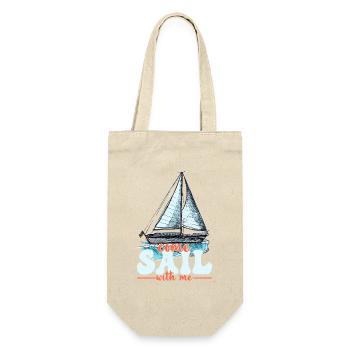 Come Sail With Me Sailor Sail Captain - Geschenkbeutel für Flaschen - Natur - Vorne