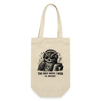Music Lover Shirt with Owl – Noise? Music only - Gift Bag for Bottles - nature - Front