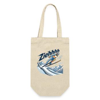 Ziehhhh Skispringen Flug durchs Stadion - Geschenkbeutel für Flaschen - Natur - Vorne