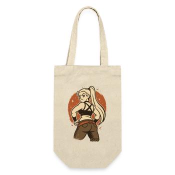 Woman and Fighter Cartoon Retro - Gift Bag for Bottles - nature - Front