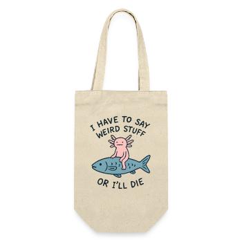 Axolotl Spruch Meme Humor Lustig Geschenkidee - Geschenkbeutel für Flaschen - Natur - Vorne