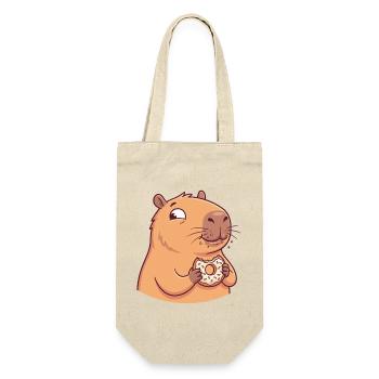 Capybara avec motif d’animal mignon drôle de beignet - Sac à bouteille - nature - Devant