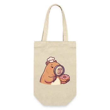 Capybara avec motif animal drôle d’inspecteur en beignet - Sac à bouteille - nature - Devant