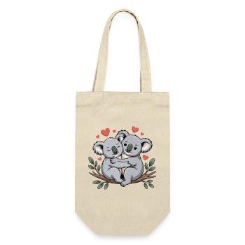 Koala Paar Liebe Valentinstag - Geschenkbeutel für Flaschen - Natur - Vorne