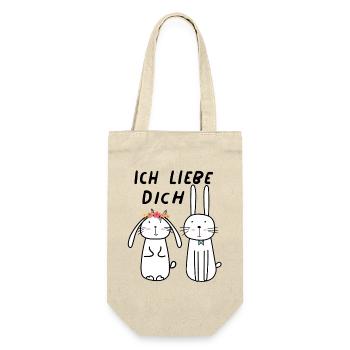 Je vous aime, beau couple de lapins mignons - Sac à bouteille - nature - Devant
