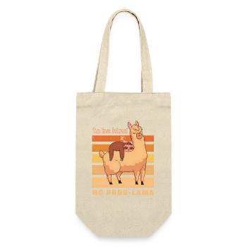 No Prob-Lama & Faultier: Be Kind Retro Design - Geschenkbeutel für Flaschen - Natur - Vorne