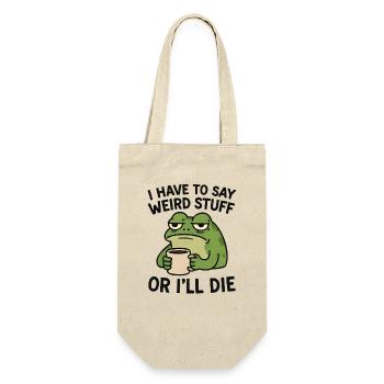 Frosch Spruch Meme Humor Lustig Geschenkidee - Geschenkbeutel für Flaschen - Natur - Vorne