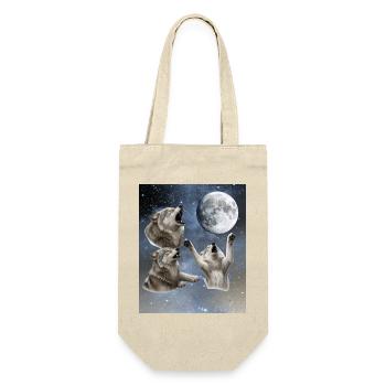 Three wolves howl at the full moon Wolf - Gift Bag for Bottles - nature - Front